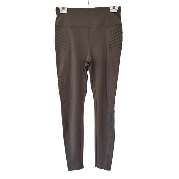 Athleta Delancy Moto Tight Legging Medium High Rise Coffee House Tailored EUC - Picture 4 of 16